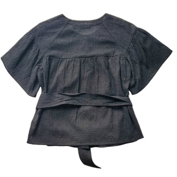 Samuel Dong Black Blouse Size M - Picture 2 of 7